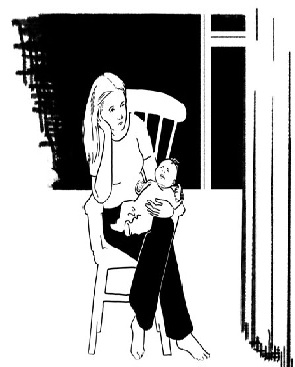 Madre con depresión post-parto